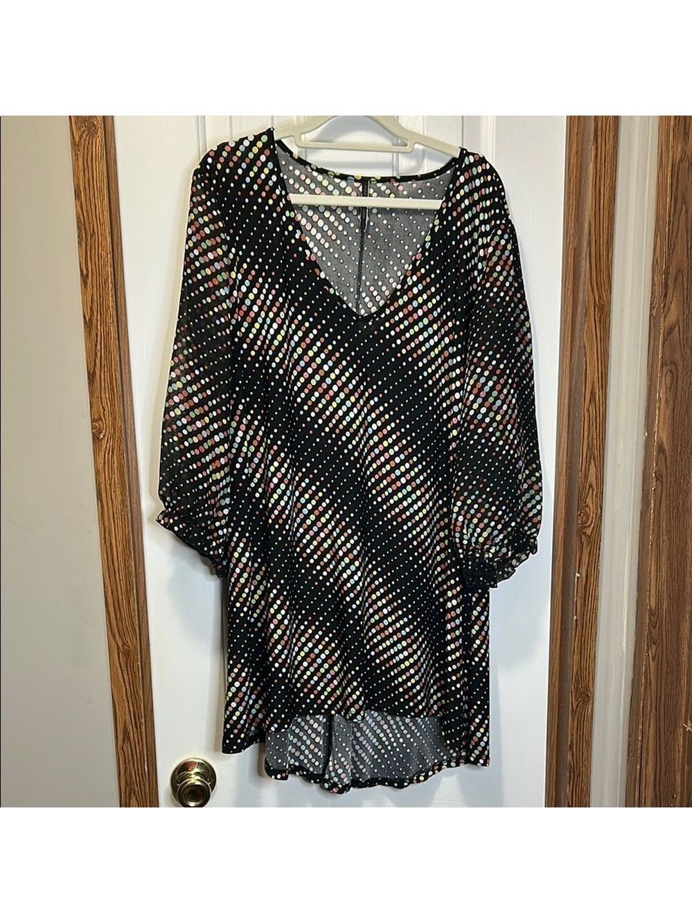 Yummy Plus Colorful Polka Dot Blouse 3X EUC